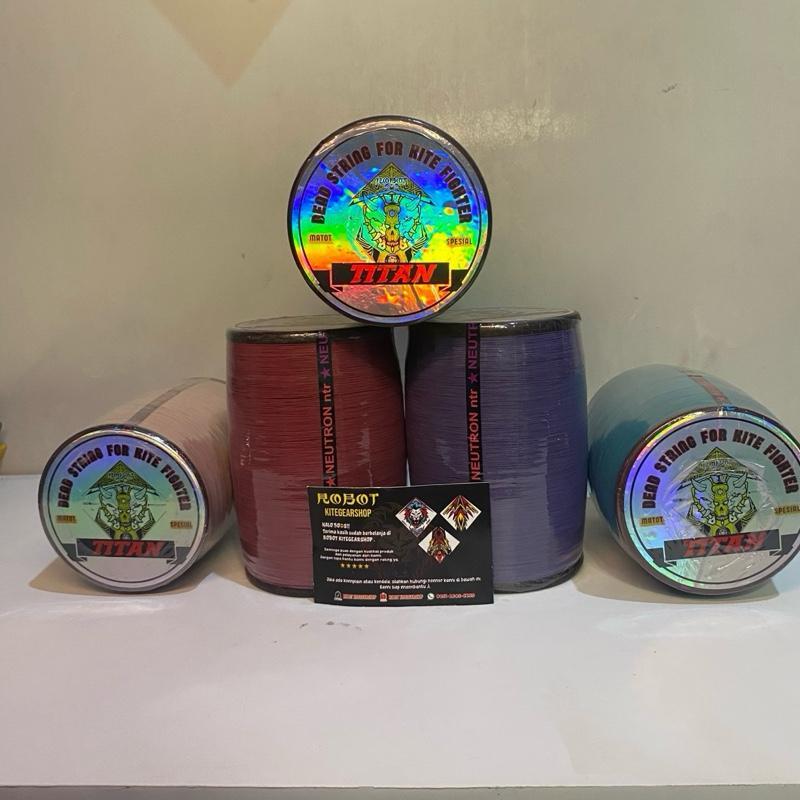 Benang Gelasan Matot Titan Jumbo 12000 Yard Klos Kayu Bahan Putih Tekstur Sasap Padi