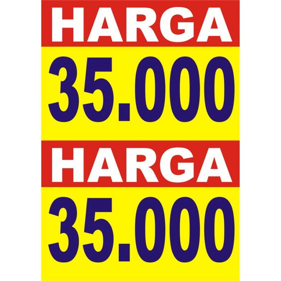 HARGA BANDROL / KERTAS TULISAN + LAMINATING / KERTAS HARGA BANDROL / NAMETAG HARGA JUALAN / Tag harg
