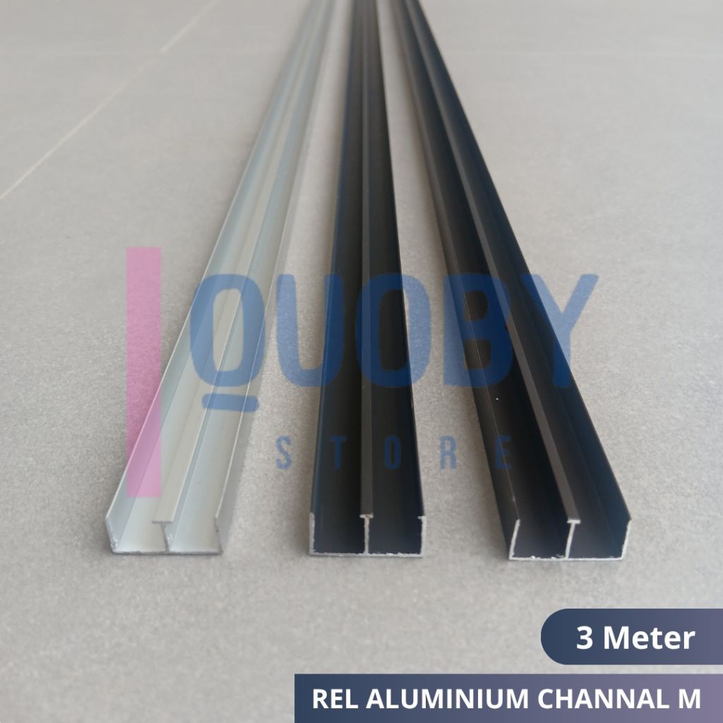 Kasihmurah_bingit - Rel Aluminium M 2 Jalur Rell Pintu Kolong meja Dapur Sliding 3 Meter