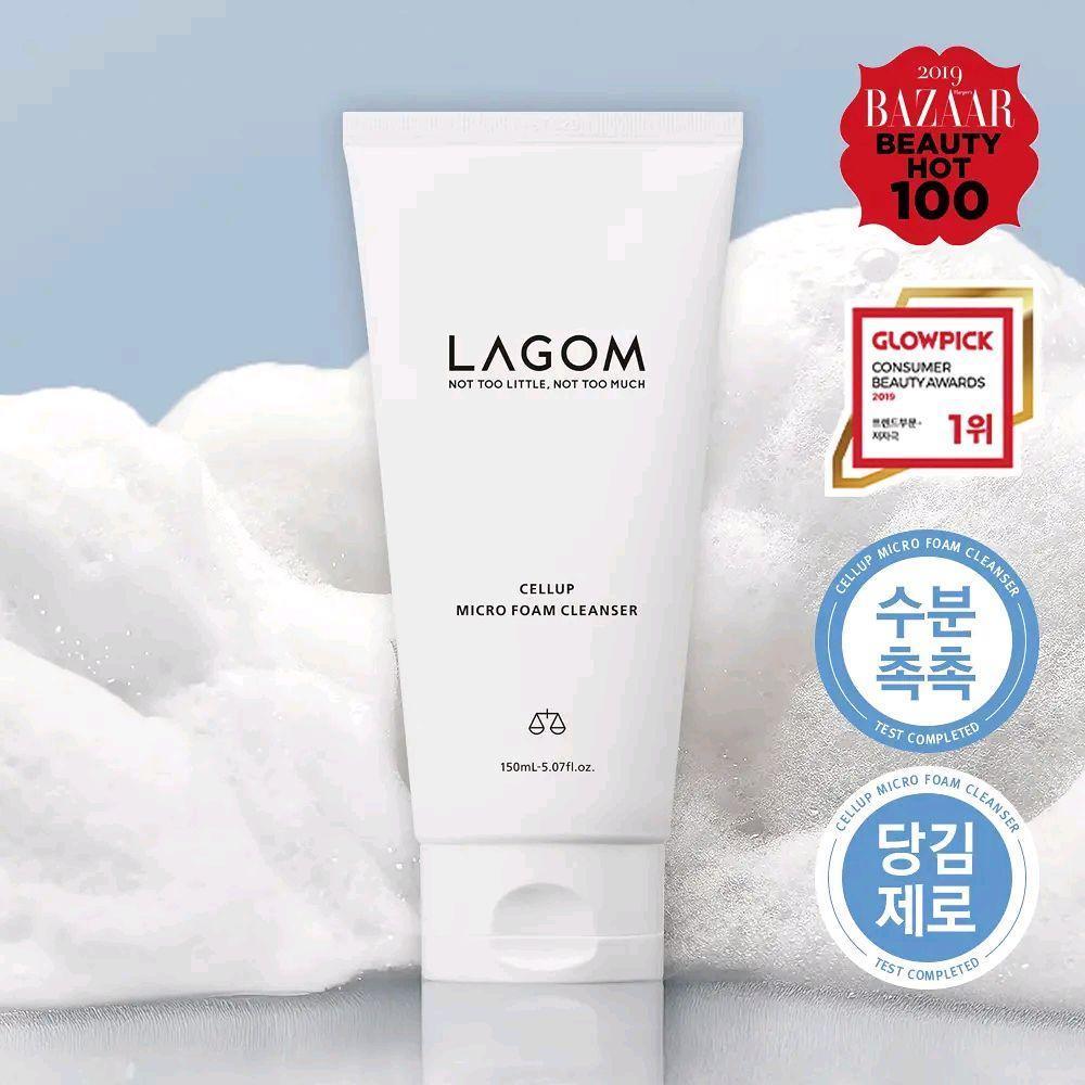 Lagom Cellup Micro Foam Cleanser 150ML Deep Cleansing | LAGOM Collagen Lifting Neck Cream 50ML | LAG