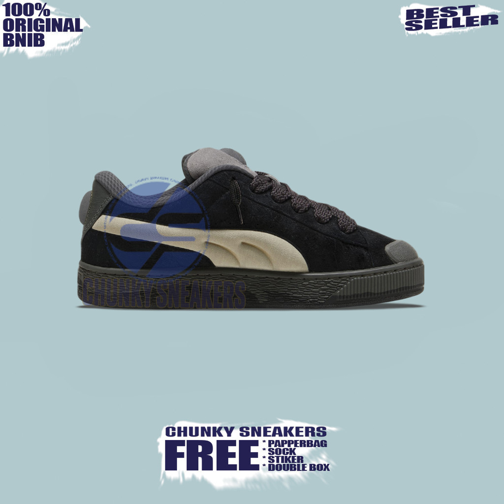 Sepatu Sneakers Puma  Suede Xl Black Shadow Grey 100% Original BNIB Unisex