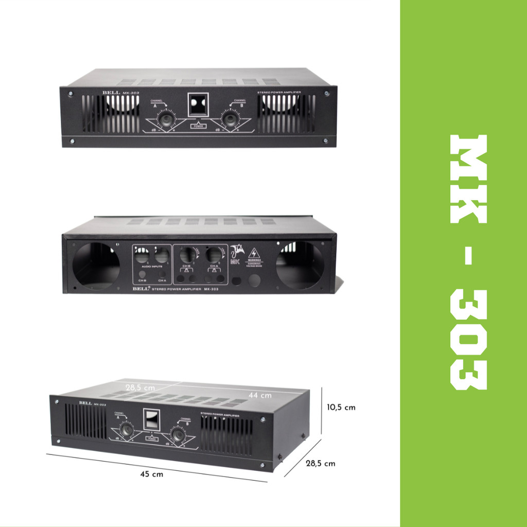 Box Power Amplifier MK303 MK 303 BELL Casing Kosongan 5A 5 A