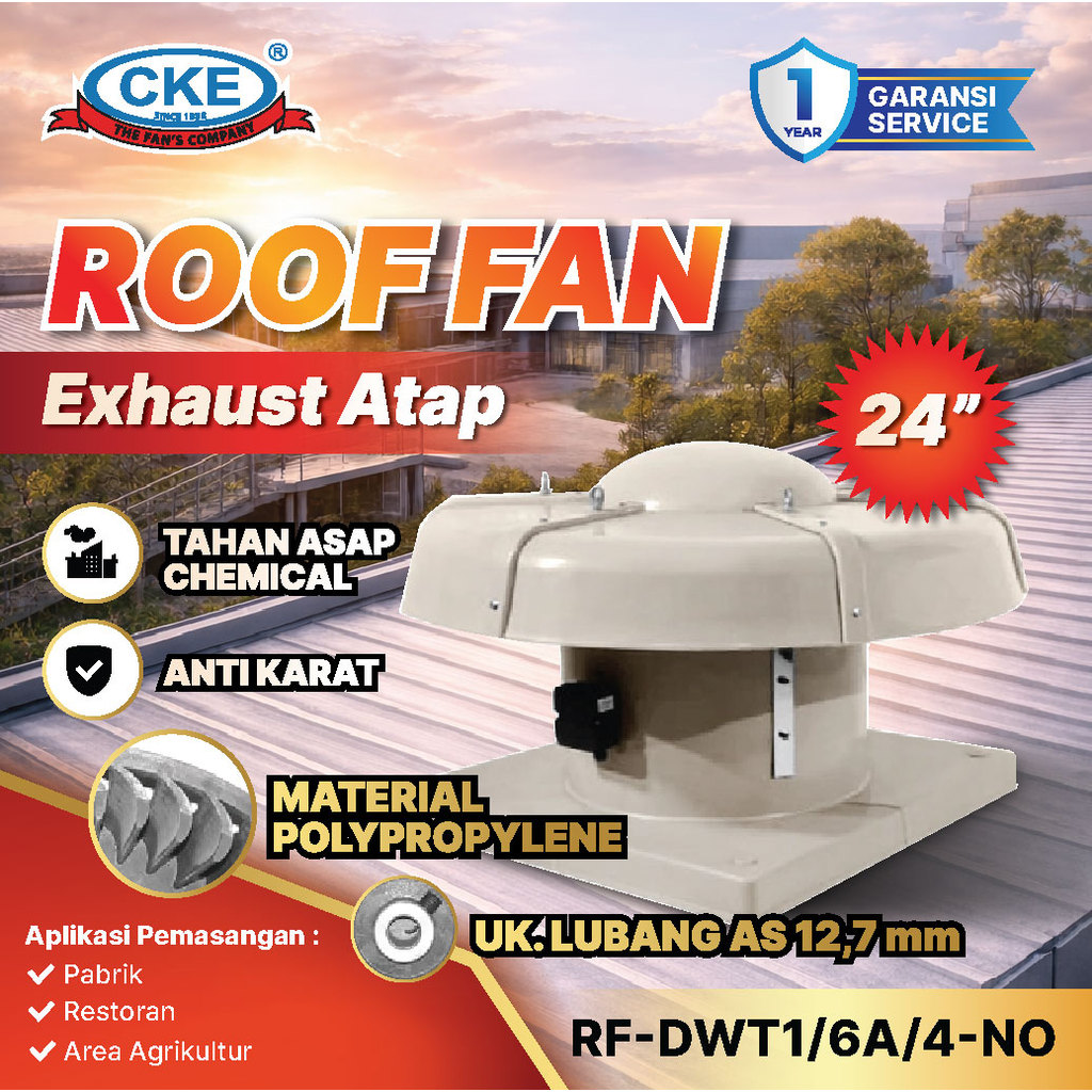 CKE Roof Fan 24 Inch Kipas Exhaust Atap Ventilasi Atap Blower Atap