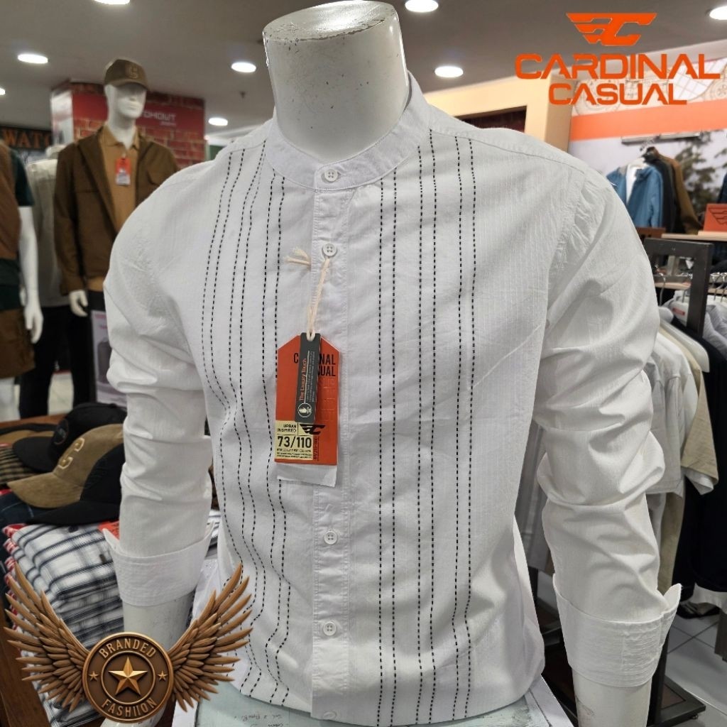 CARDINAL CASUAL KEMEJA KOKO LENGAN PANJANG EAHAR00904J 08A PUTIH