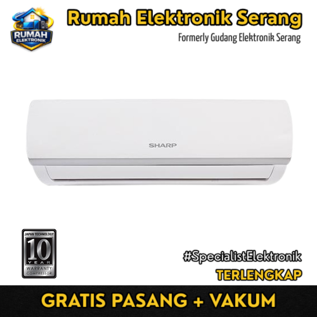 AC SHARP 1 PK - AH-A09ZCY- TURBO COOL + PASANG + VAKUM