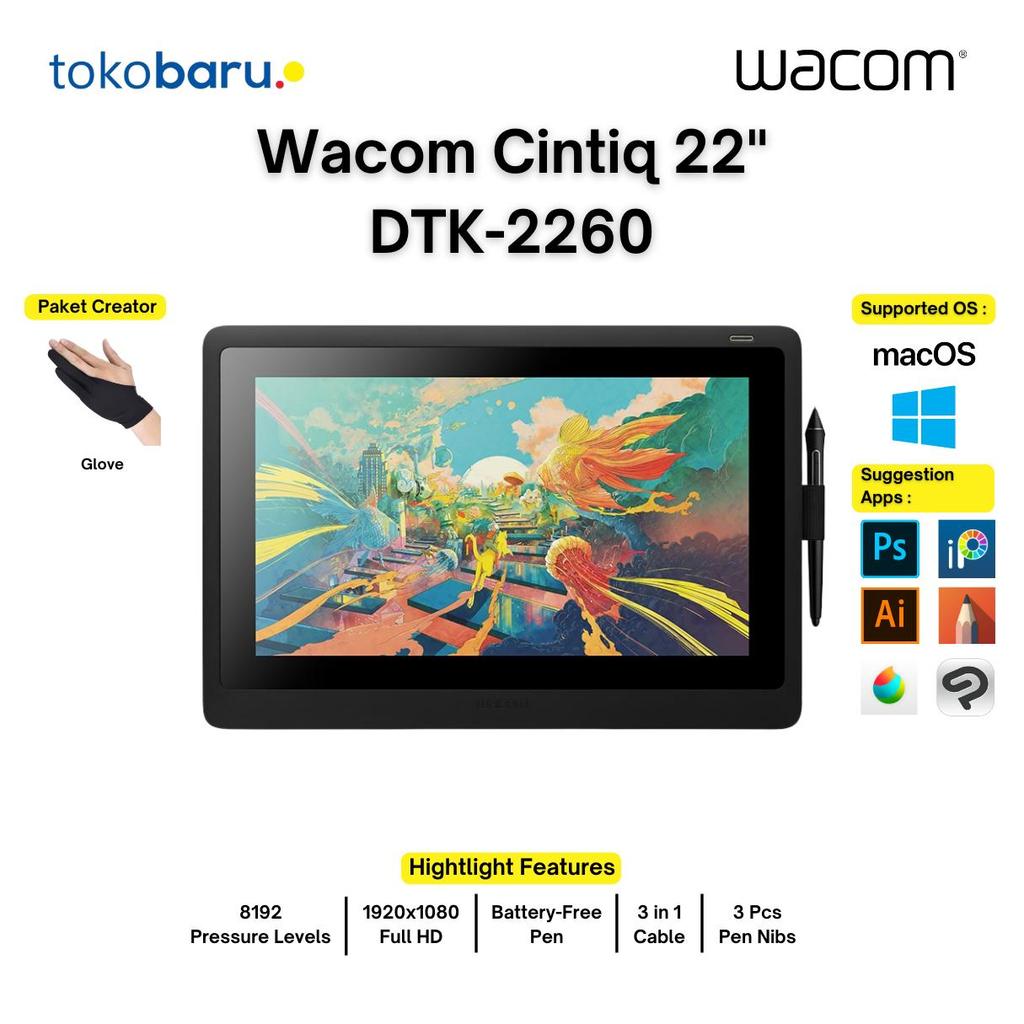 Wacom Cintiq 22" Pen Display Drawing Education DTK-2260