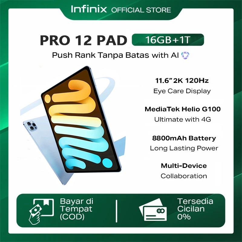 INFINlX New Tablet Pro 12 asli Tab 11.6 Inci 5G Tablet Android Pad 16/512GB Cuci Gudang Promo trade 