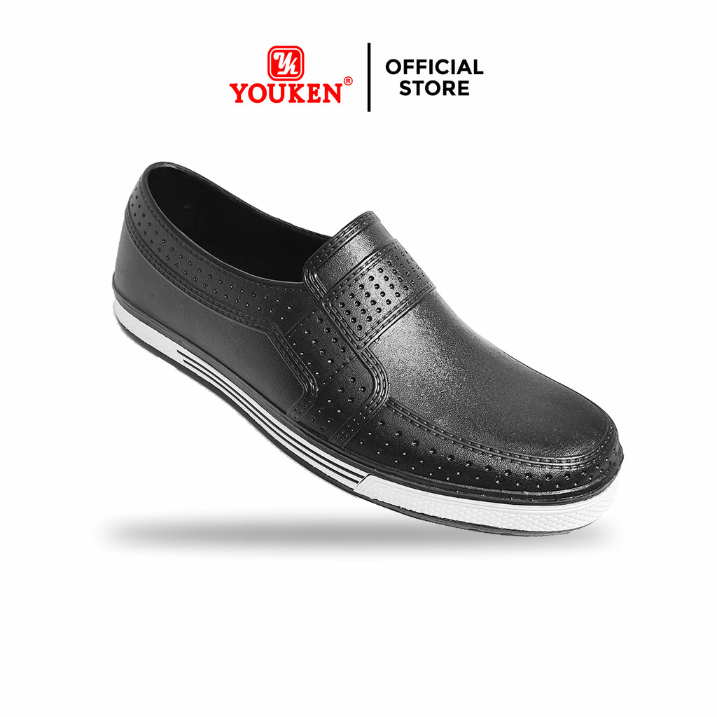 Youken Hoki 124 / Hoki 116 Sandal Slop Bustong Sepatu Pria Sendal Pelipit Putih Slide Karet Cowok