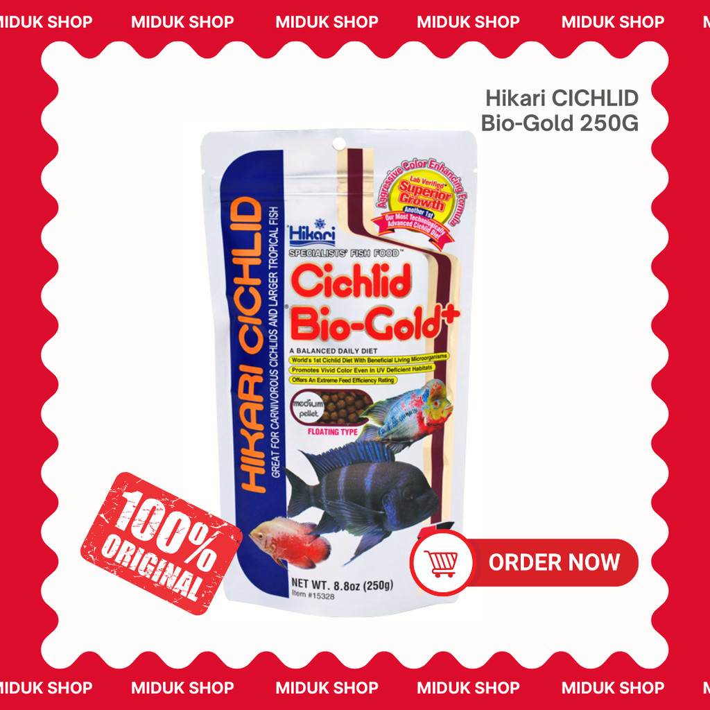 Hikari CICHLID Bio-Gold 250G / 250GR/ 250 GR / BIOGOLD PLUS - Medium