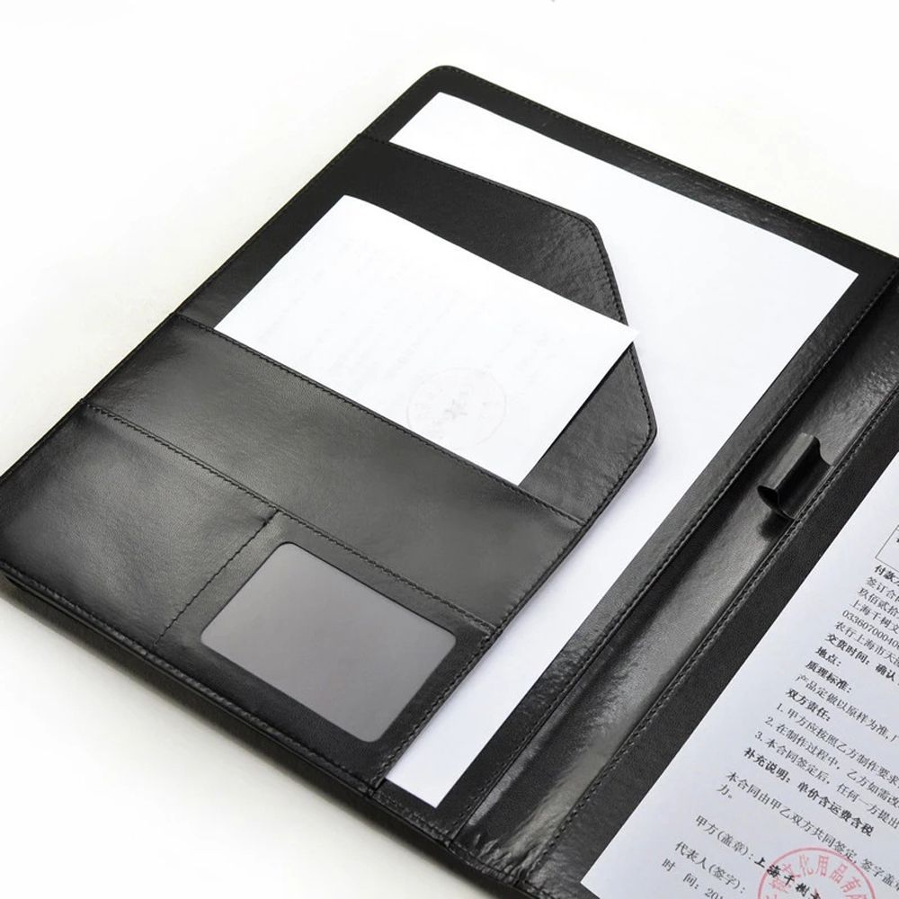 Document Bag Contract File Folders Writing Pads PU Leather Manager Clip Business Folder A4 File Fold