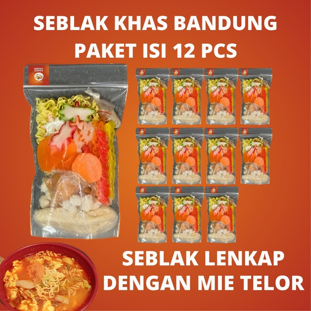 Seblak Instan Khas Bandung paket isi 12 pcs kemasan ekonomis rasa premium/seblak pedas/seblak kekini