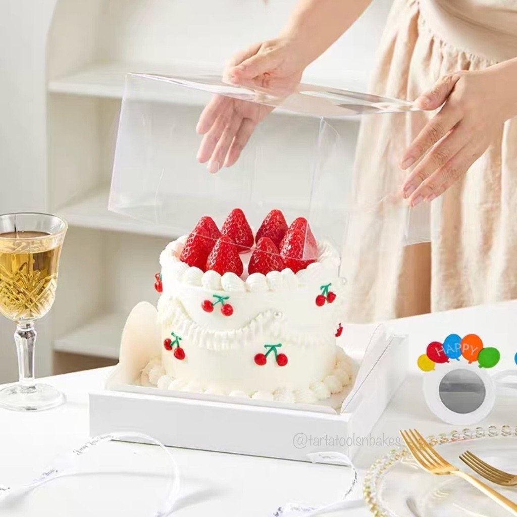 BARU Kotak Mika Kue Ulang Tahun | Tart Packaging | Cake Mini Transparan | Birthday Cake Box