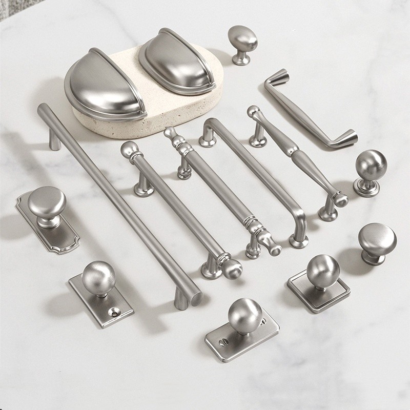 Gagang Lemari Dapur Berlapis Nikel, Kenop Laci, Gagang Pintu Lemari, Aksesoris Dapur, Gagang Furnitu