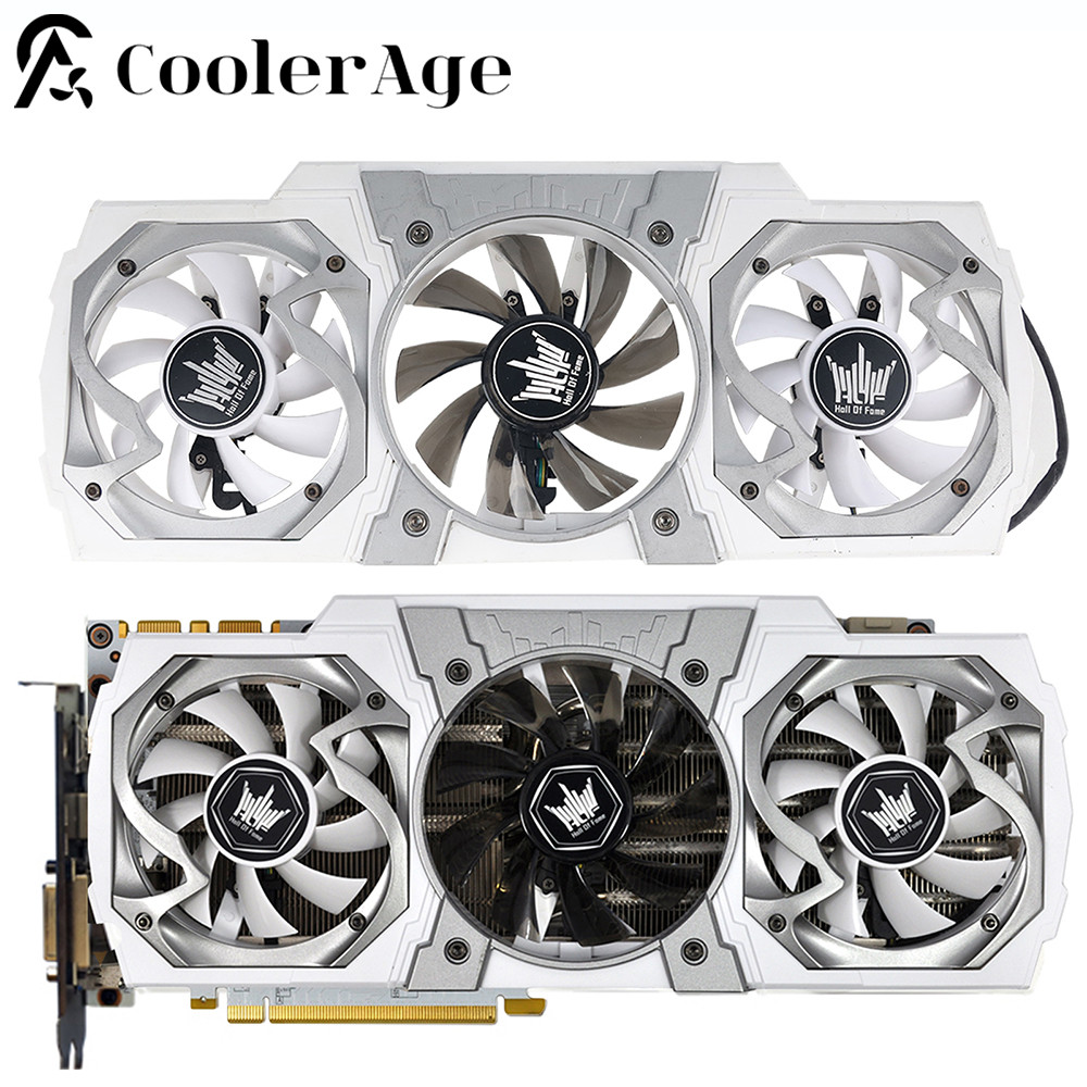 For Galax GTX 970 980Ti HOF Video Card Fan with Shell Original GTX970 GTX980Ti Replacement Graphics 