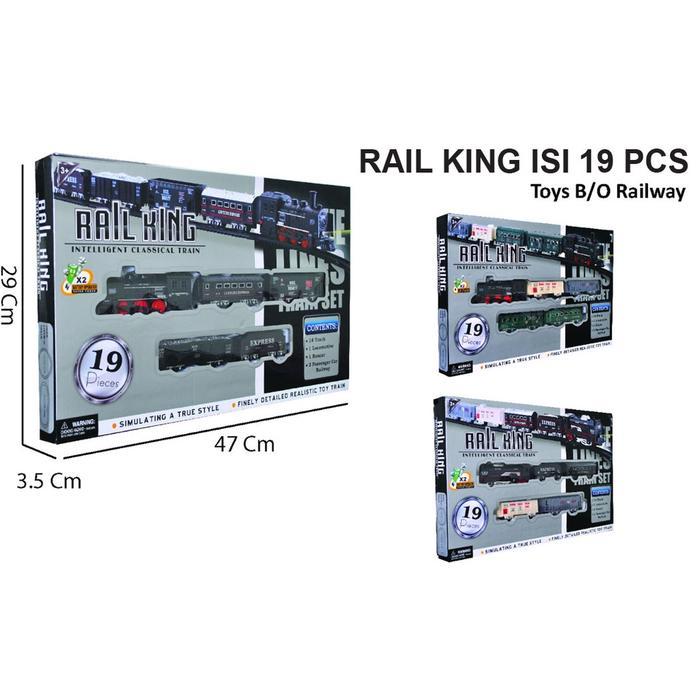 Mainan Anak Rel Kereta Api Elektrik Isi 19 Pcs- Rail King - Mainan Rel - TANPA BUBBLE