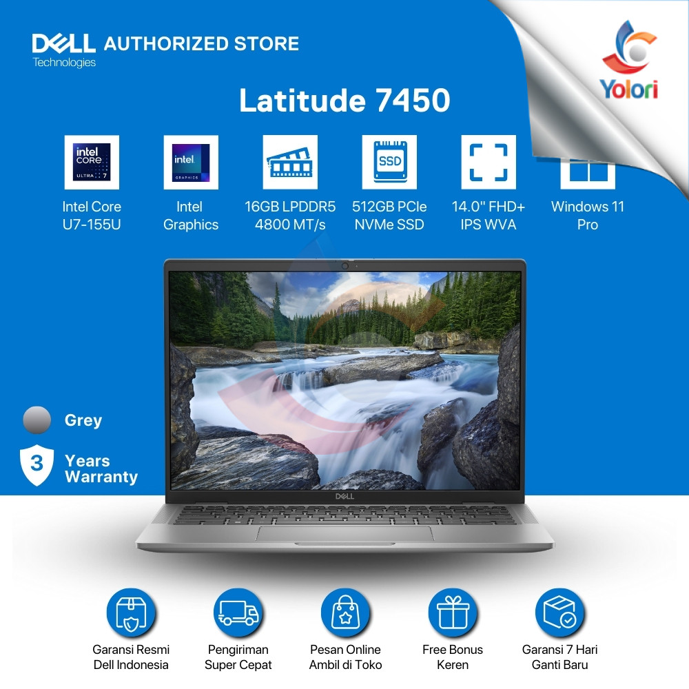 Dell Latitude 7450 [Ultra 7-155U-16GB-512GB-UMA-W11P-3YR-NT] DELL OFFICIAL
