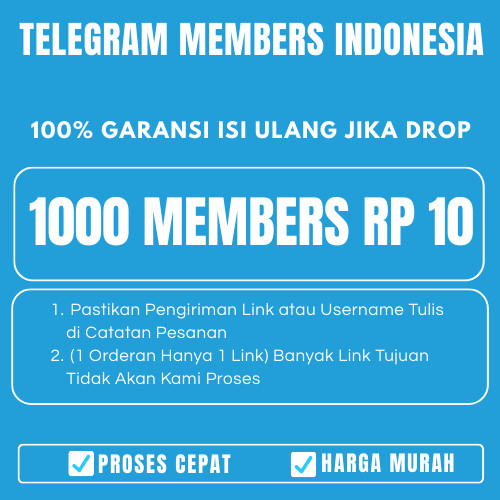 Telegram Members Real Akun Indonesia - 100% Bergaransi Isi Ulang Bila Drop