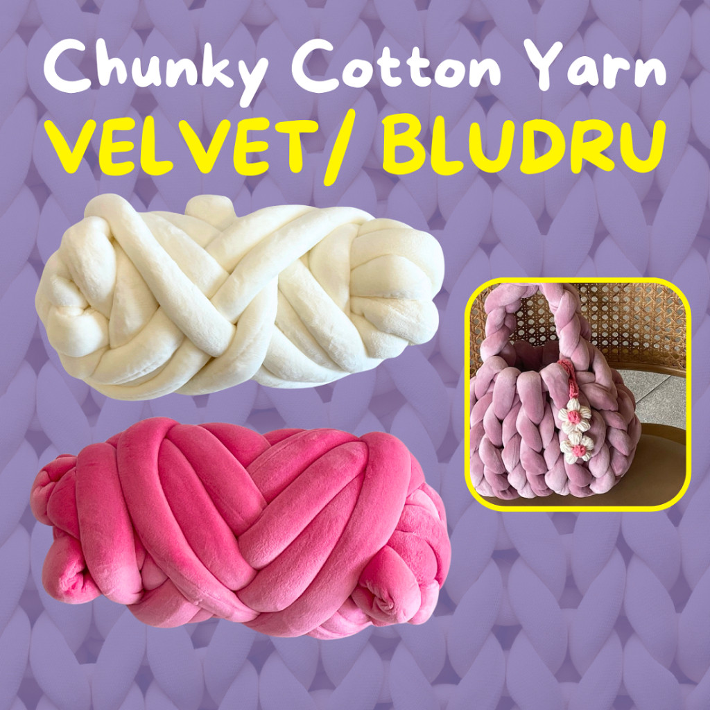 [NEW] VELVET Benang Chunky Cotton Yarn Knit Benang Rajut Benang Jumbo Premium Bludru Velvet Halus