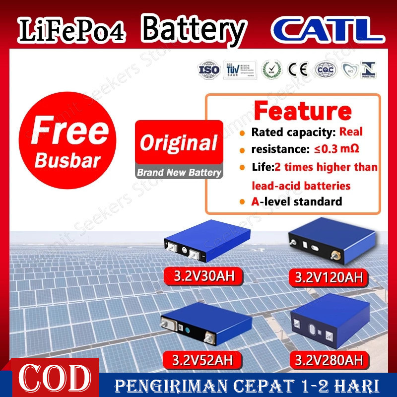 Baterai Lifepo4 HIGEE 120AH / CATL 120AH Power Energy 3.2V 120ah Prismatic Lithium Iron Phosphate