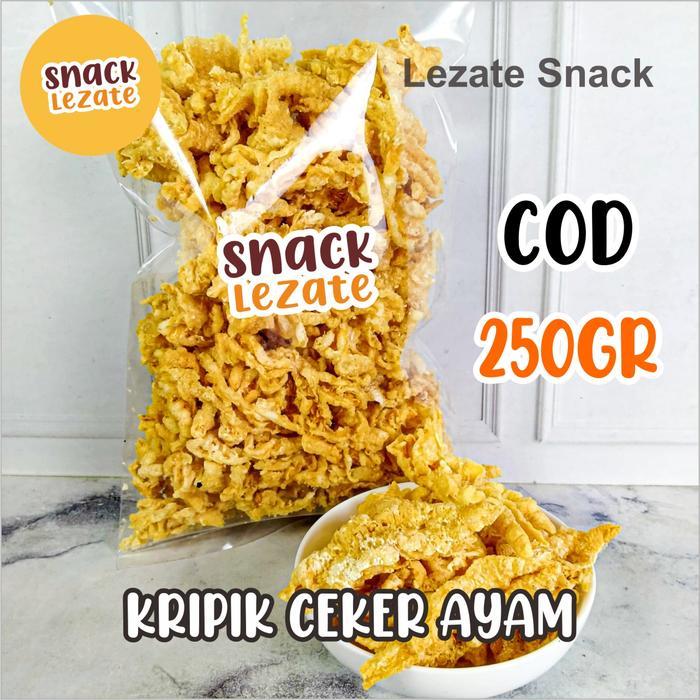 PROMO  Kripik Ceker Ayam 250gr Gurih Renyah/ Keripik Ceker Ayam Tanpa Tepung / Kripik Ceker Ayam Lez