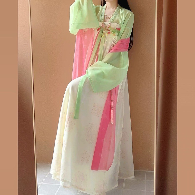 gamis hanfu 2025 panas setelan rok hanfu set wanita