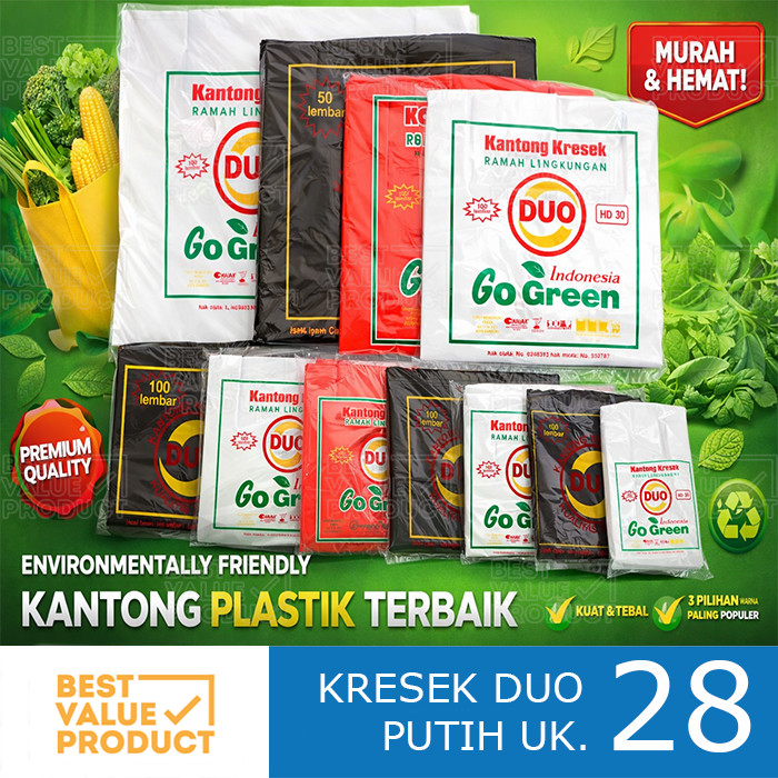 Kantong Kresek Duo PUTIH 28 isi 100 Lembar