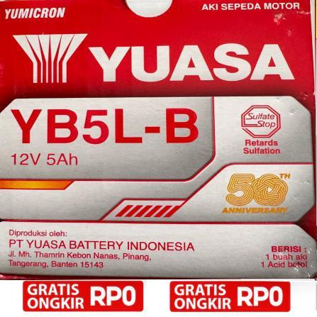 Aki Motor Yuasa YB5L-B / GM5Z-3B Original Asli 100%
