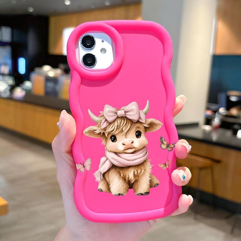 Soft Case For Iphone 14 Plus Pro Max 15 Casing Cute Anak Sapi Imut Silicon Anticrack Handphone