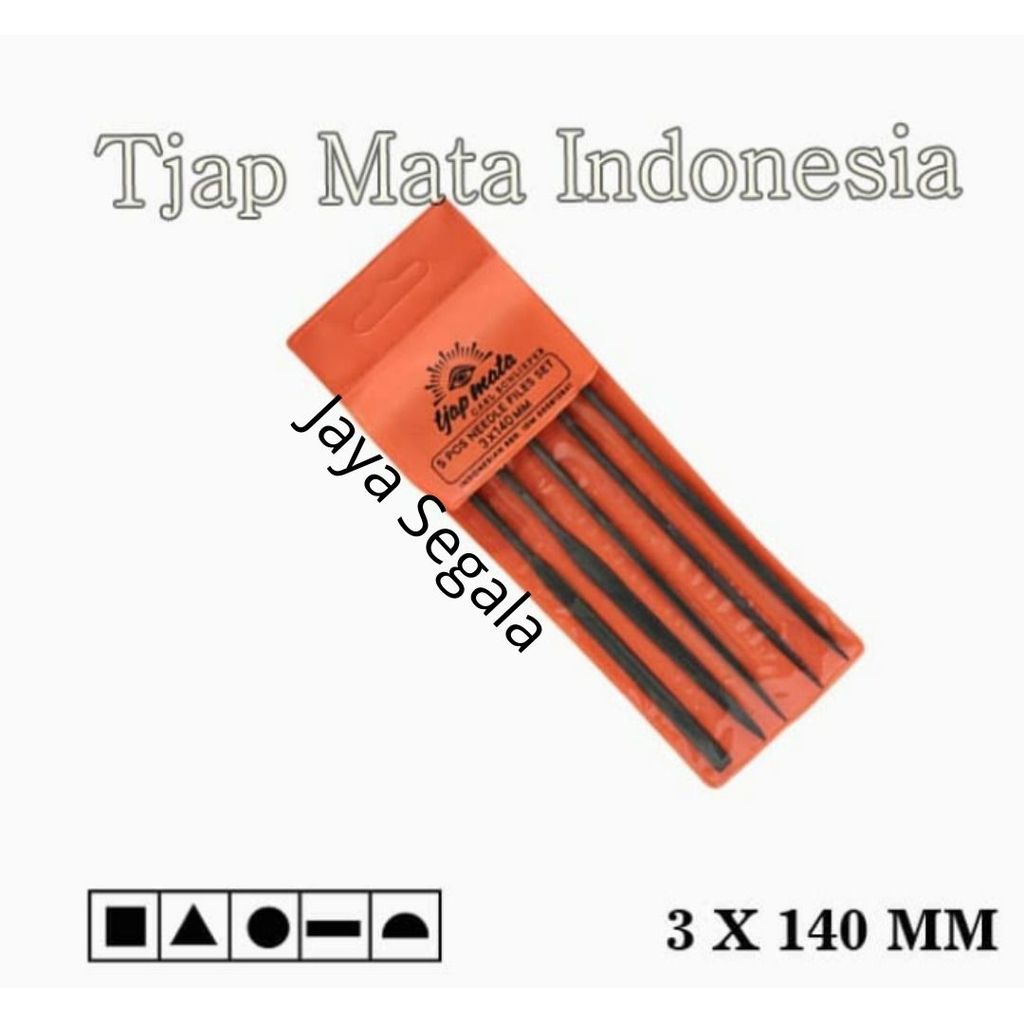 Kikir Besi Set 5pcs Kikir Sumpit 3 x 140 MM Cap Mata Tjap Mata