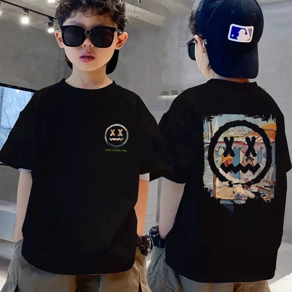 Nathanz Kids Kaos Anak Pria|2-12 Tahun|Cetak Korea|Korea Style Premium Baju Atasan||Kaos Anak Bergam
