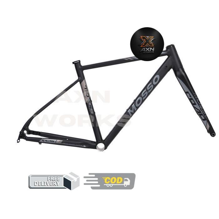 Mosso 710TCS Frame Set Sepeda Road Bike Disc [700C] Frame Sepeda Balap - Black Gold, 530 -AXN