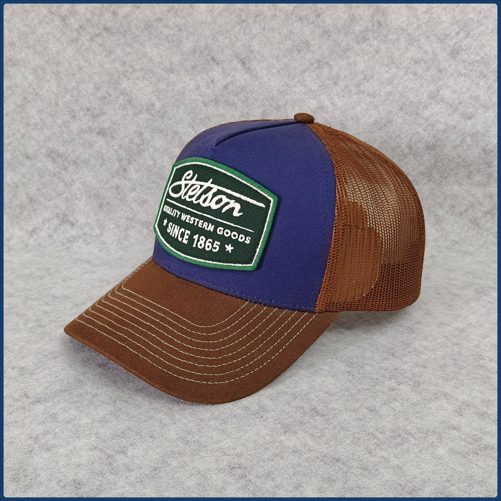 Topi Stetson, topi truk bergaya retro Amerika, topi pria merek trendi, topi visor, topi jaring, topi