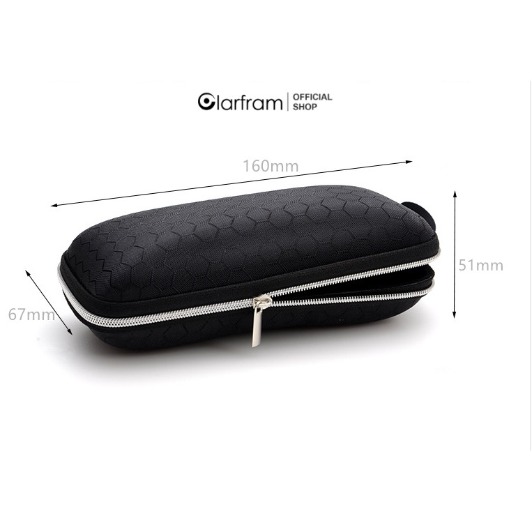 Clarfram Tas lembut berresleting untuk kacamata hitam mewah