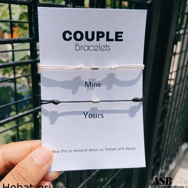 Gelang Couple Mine & Yours  / Gelang Tali Couple / Gelang Persahabatan / Gelang Pasangan Minimalis
