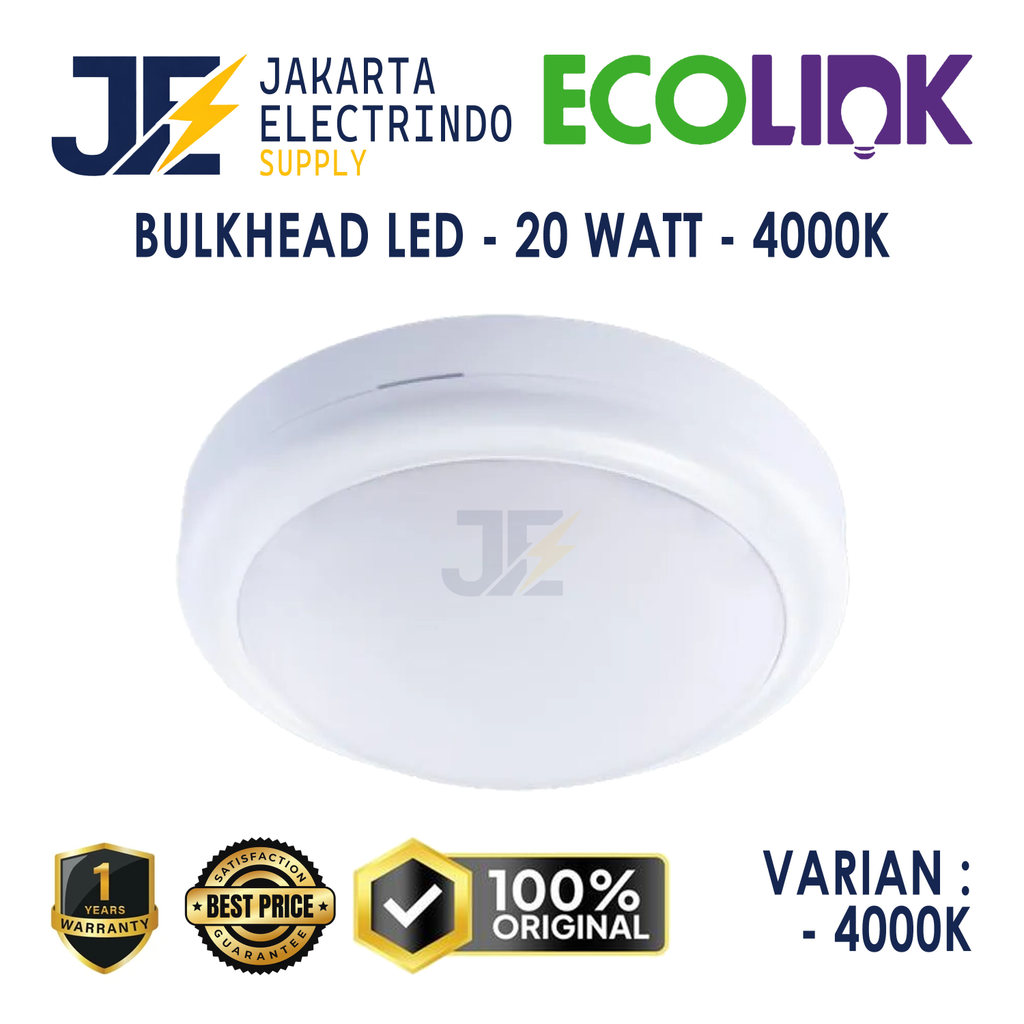 Lampu LED Bulkhead Ecolink 20 Watt Kuning 4000K 20W 20Watt 20 W