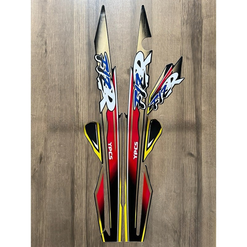 striping Yamaha fizr fiz r fi zr 1998 sporty hitam merah coklat gold sticker list body polet FIZ R F