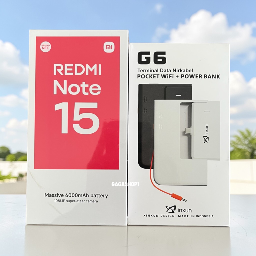 Xiaomi Redmi Note 15 4G 8/256Gb &  Xinxun G6 Pocket Wifi & Powerbank Modem Wifi All Operator 4Gmifi