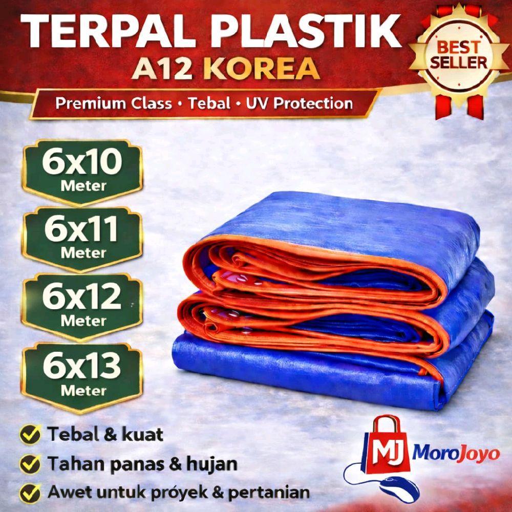 Terpal Korea A12 Biru Oren 6x10 6x11 6x12 6x13 6x14 6x15 terpal tenda terpal plastik terpal truk ter