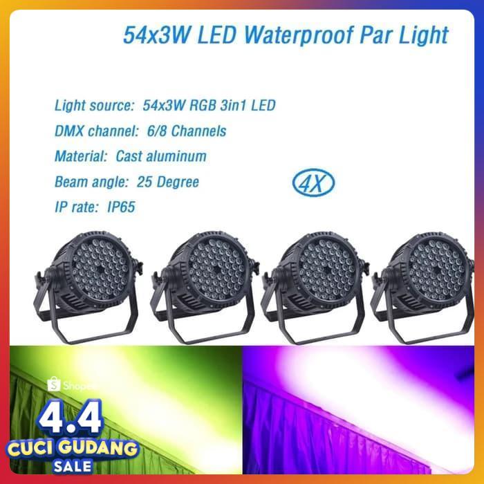 LAMPU PAR LED 54x3WATT RGBW FULL COLOUR OUTDOOR WATERPROOF