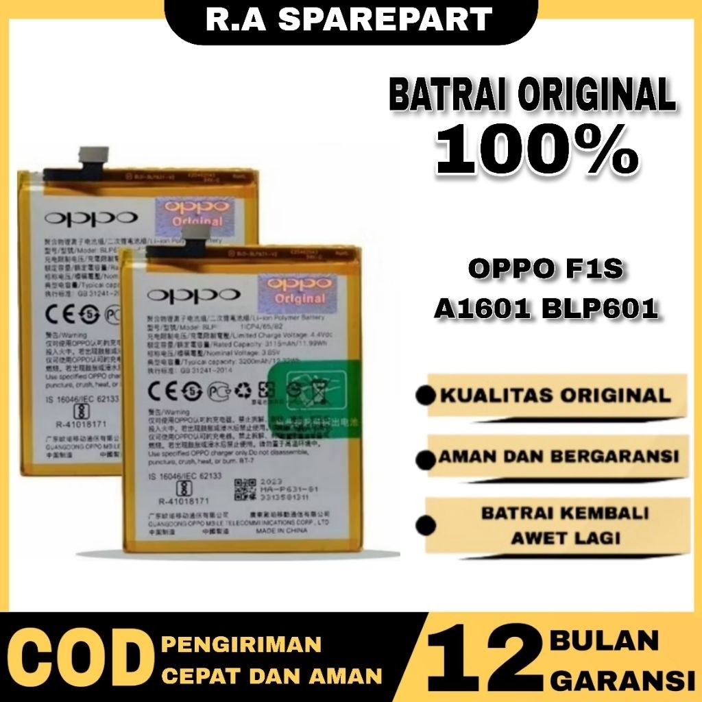 BATRAY BATERAI BATRE OPPO F1S A1601 BLP601 ORIGNAL