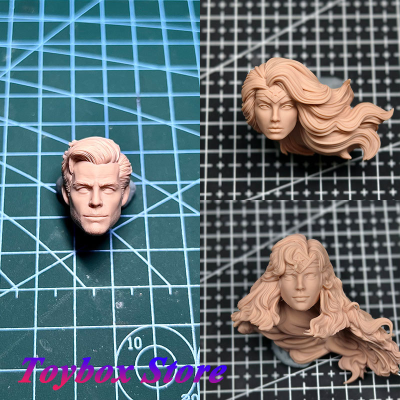 1/12 Scale Wonder Woman Unpainted Head Sculpt ris Pine White Model Toys For SHF Mezco Ml McFarlane B