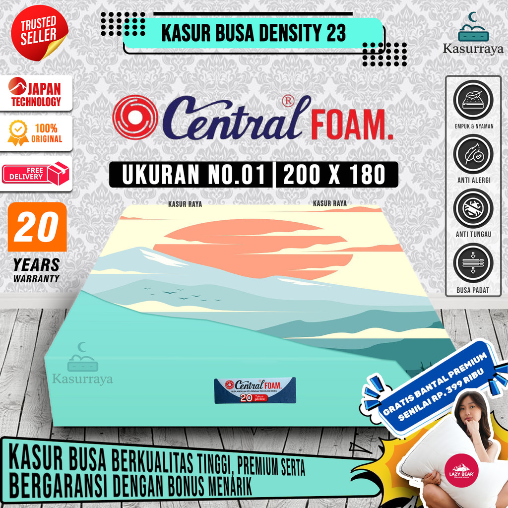 [200X180] Kasur Busa Central Foam D23 Garansi 20 Tahun Busa Berkualitas Dan Tahan Kempis Original
