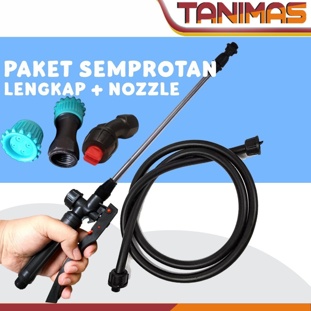 Paket Semprotan untuk upgrade sprayer - Selang + Handel + Stik + Nozzle kipas dan kabut 4 lobang bir