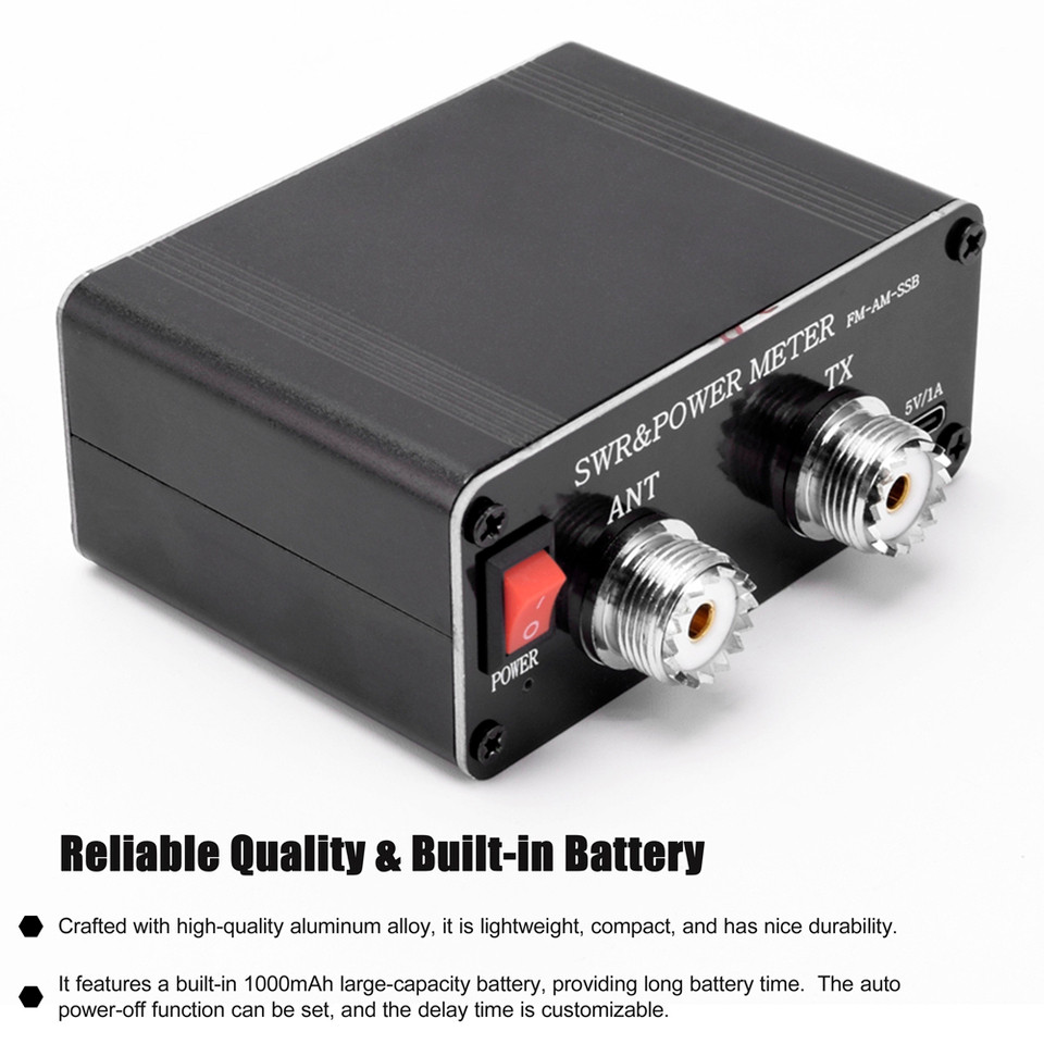 120W SWR Digital Power Standing Wave Meter 1.8-54MHz Shortwave Meter FM AM SSB Modes SWR/Power Adjus