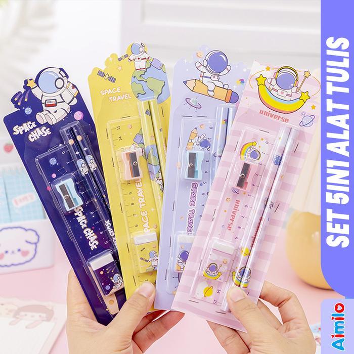 Promo Set Alat Tulis Anak SD TK 5 in 1 Lengkap Paket Alat Tulis Sekolah Bisa Untuk Kado Kenaikan Kel