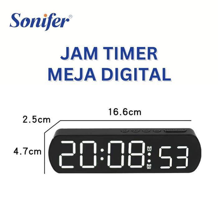 Sonifer Jam Timer Digital Jam Meja Alarm Timer Dapur Timer Mundur Countdown Timer Maju Stopwatch SMS