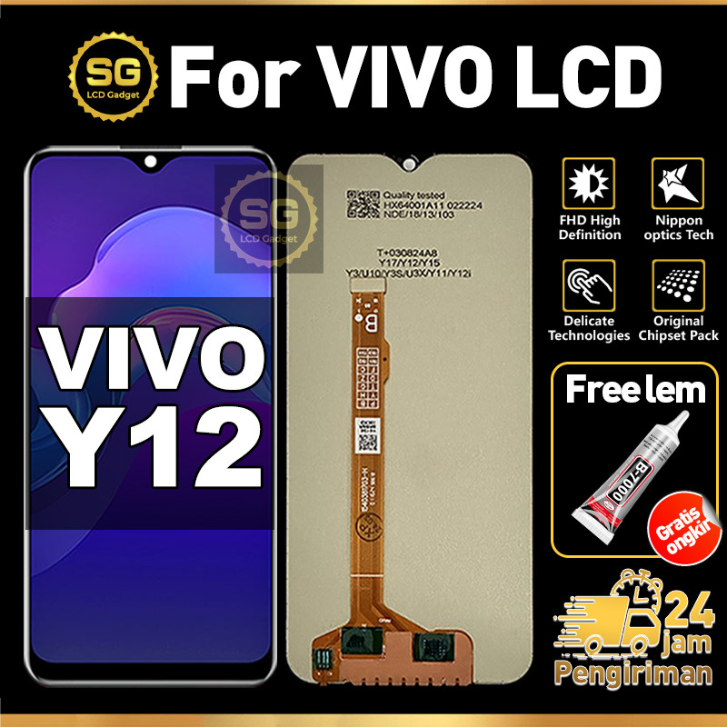 SG LCD VIVO Y12 Fullset HP Touchscreen VIVO Y12 Free Lem Glass Touch Screen Digitizer COD