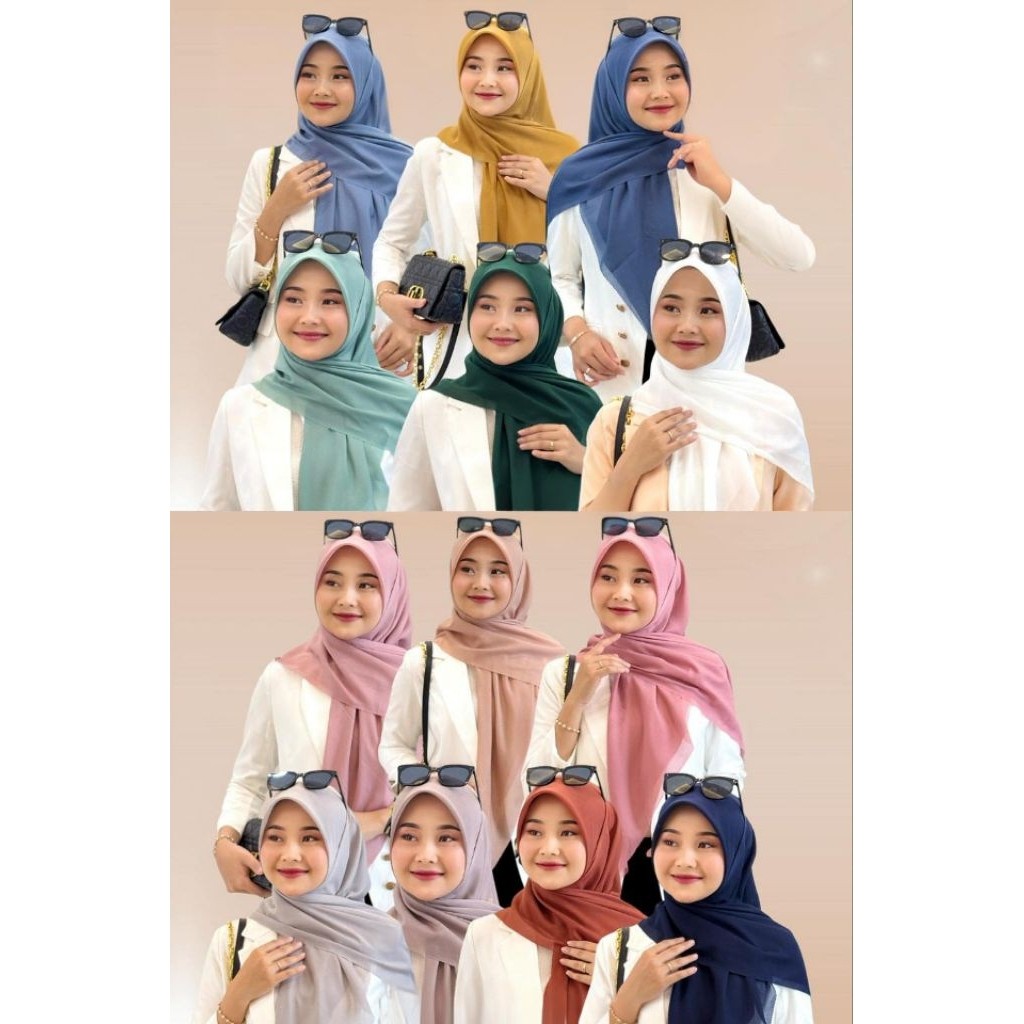 BUPESHOP Lasercut Plat LC Plat Journey Hijab Polos Segi Empat Jouney