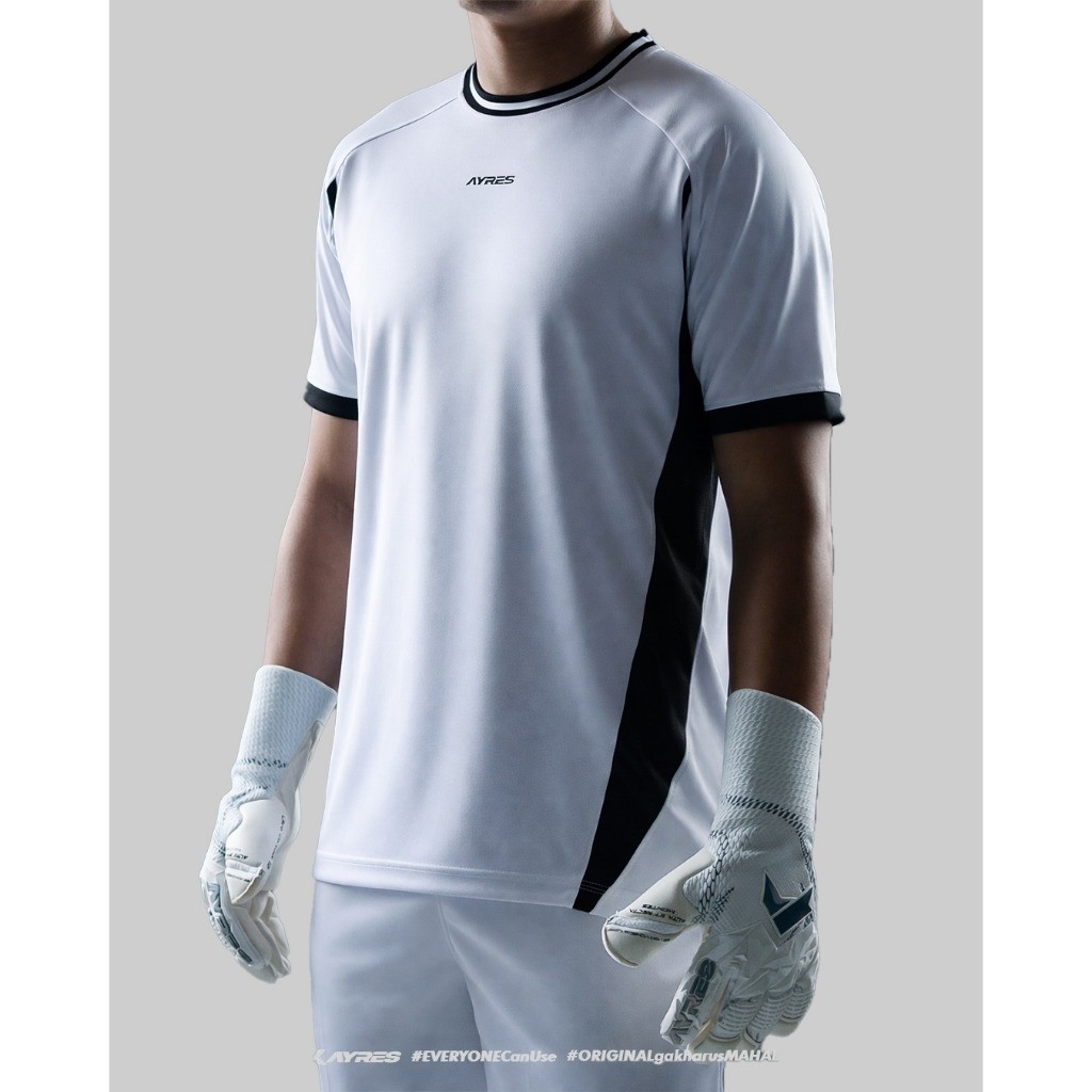 Jersey Kiper Ayres Alta Et Recta Montes 2.0 Putih Hitam Baju Kiper Lengan Pendek Original Breathable