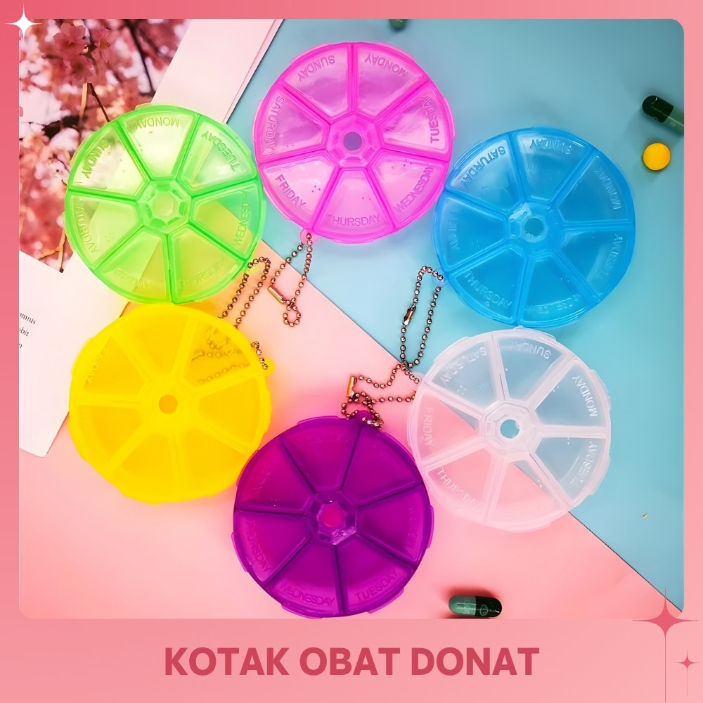 Kotak Obat BULAT / Tempat Obat / Tempat Obat Harian / Kotak Obat Harian / Medicine Box / Kotak Obat 